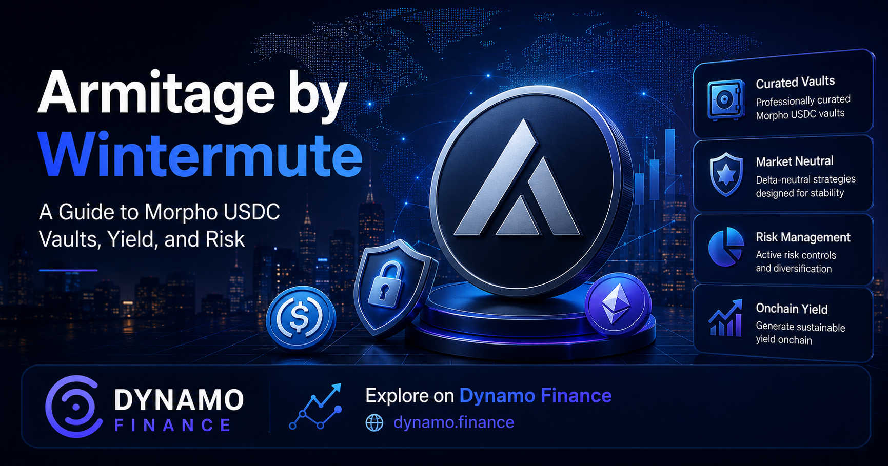 Learn how Armitage by Wintermute vaults work, compare Prime and Select, assess risks, and explore Morpho opportunities on Dynamo Finance.